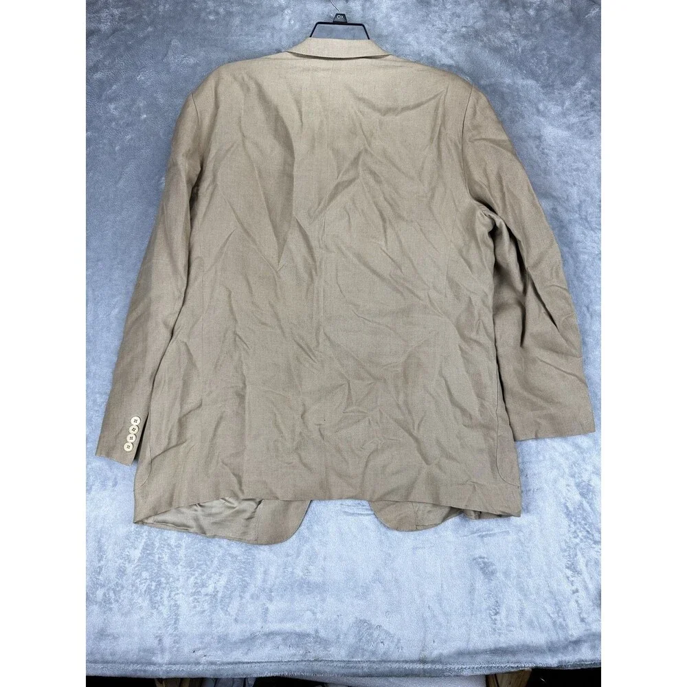 Ermenegildo Zegna Mens 62R Linen Sport Coat Tan Su Misura 1143R0